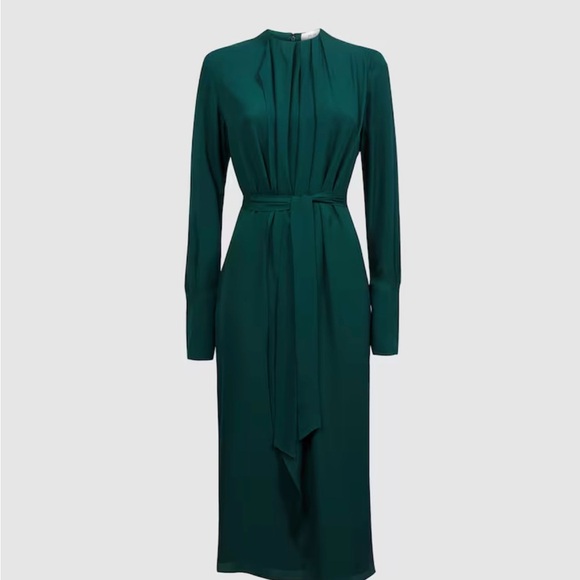 Reiss PHOENIX
PLEATED LONG SLEEVE MIDI DRESS IN GREEN Long Sleeve size 2 women's - Picture 9 of 12